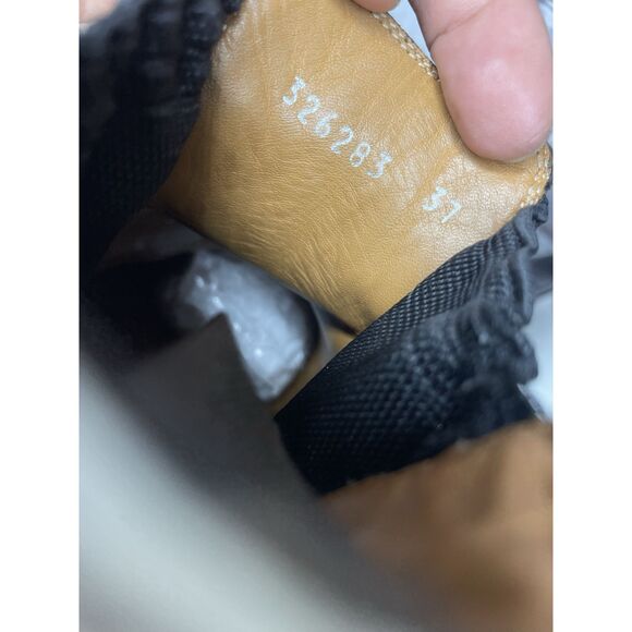 BALENCIAGA Black White Leather Calfskin Chelsea Buckle Ankle Boots Women 37EU/6M - Picture 9 of 16